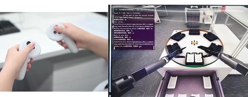 人类导师正在调整机器人的动作。(视频截屏)