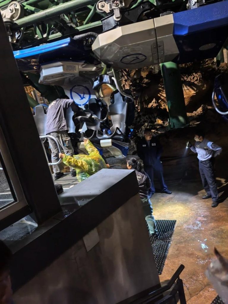 游客在半空中受困近半小时，才被工作人员救下。（取材自小红书）