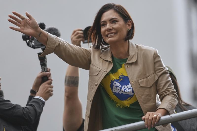巴西遭定罪前总统波索纳洛的妻子蜜雪儿‧波索纳洛(Michelle Bolsonaro)。美联社