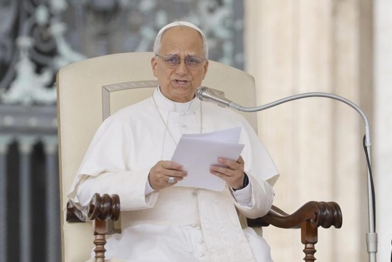 新任罗马天主教教宗良十四世（Pope Leo XIV）。欧新社