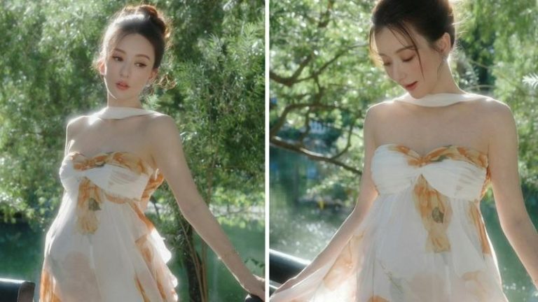 方媛孕肚愈来愈大，行动也不方便。(取材自方媛微博)