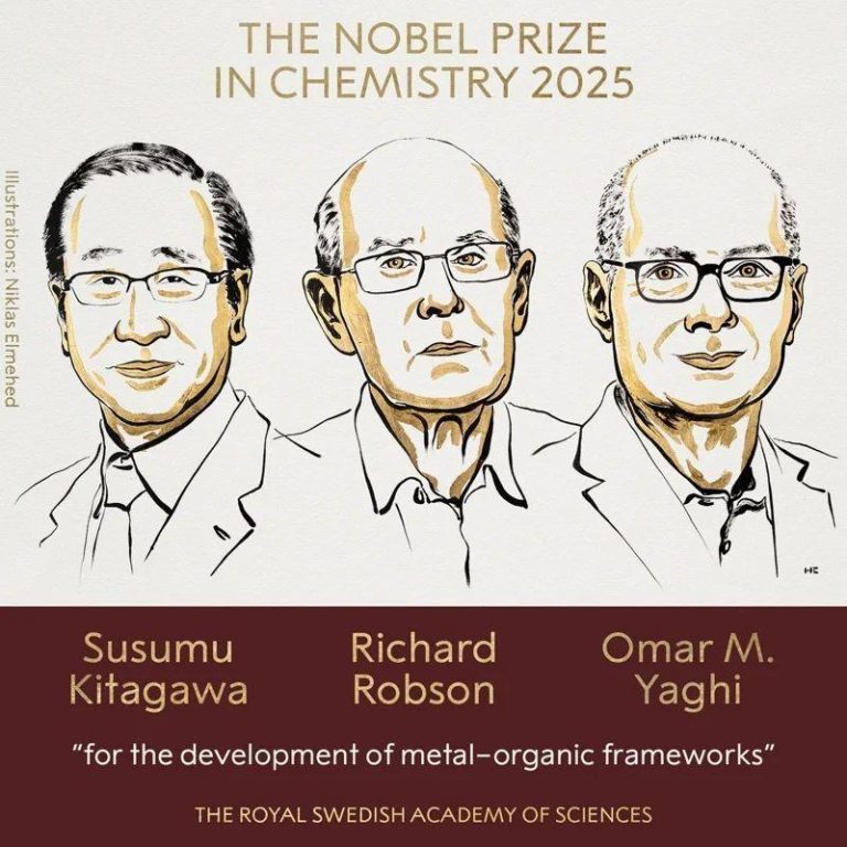 诺贝尔化学奖8日揭晓，由日本、英国、美国学者获奖。（翻摄自X@NobelPrize）
