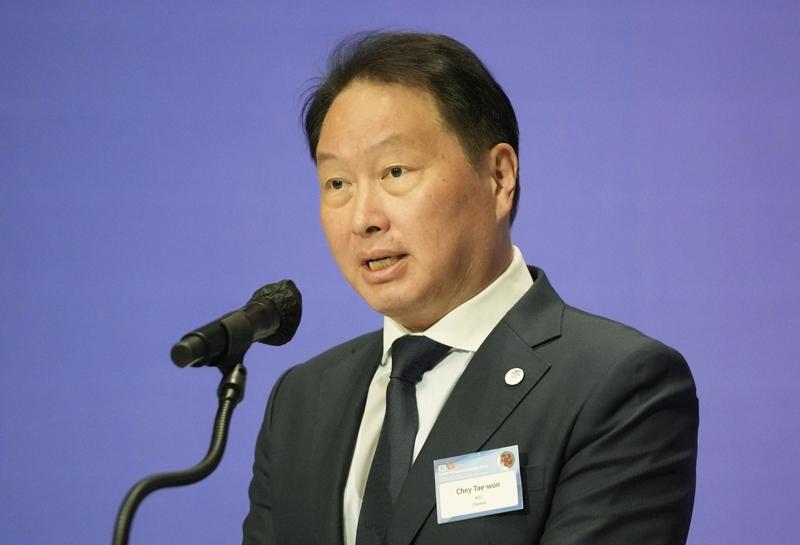 SK集团会长崔泰源。(美联社)