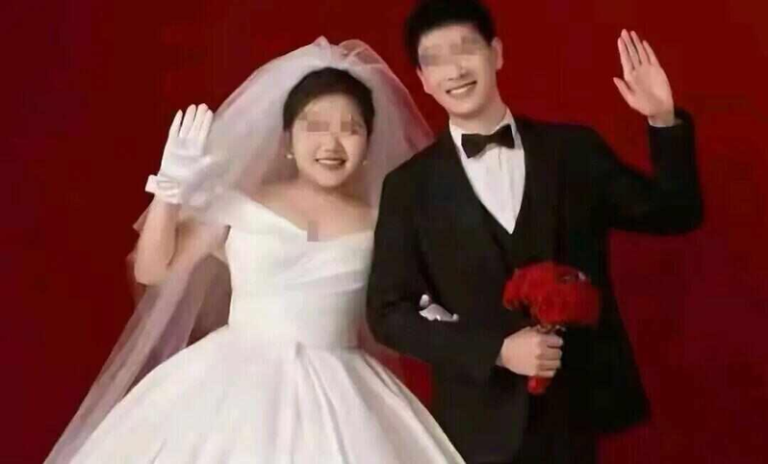 周姓男子和女友的婚纱照。（取材自羊城晚报）