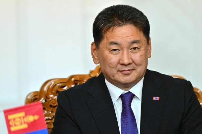 蒙古国总统呼日勒苏赫（Ukhnaagiin Khurelsukh）。路透