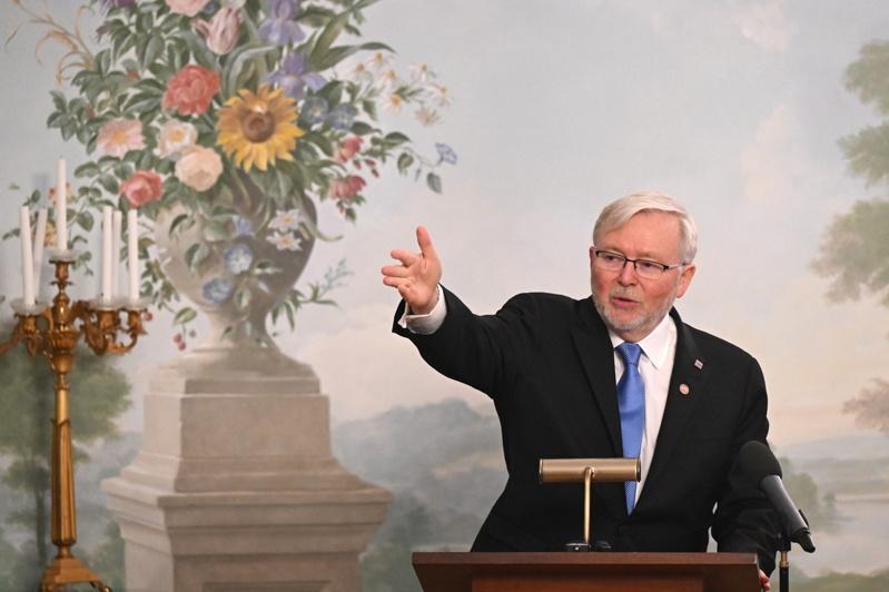 澳洲驻美大使陆克文。(欧新社)