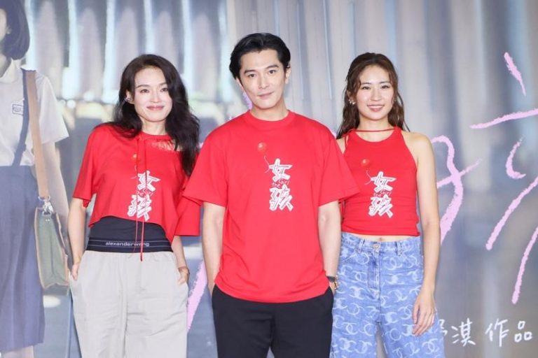 舒淇执导「女孩」内心忐忑 笑呛冯德伦:你不懂啦 导演舒淇(左起)、邱泽、9m88。(记者沈昱嘉/摄影)