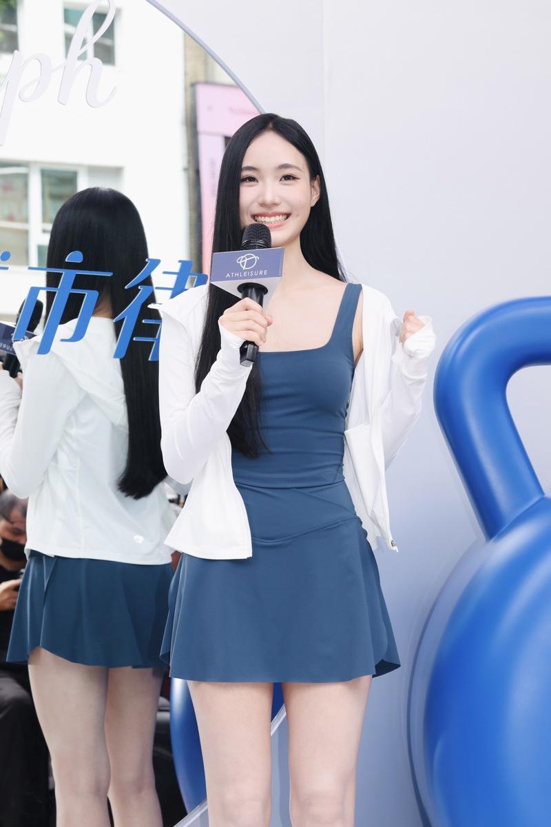 Lily出席品牌代言活动,谈到姨丈具俊晔。(记者王聪贤/摄影)