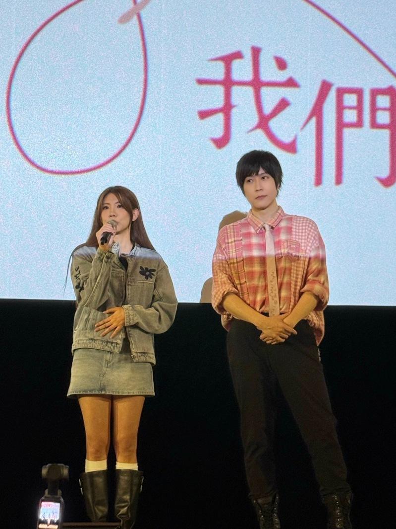 导演游绍翔(左起)与阿信、小V一起参加应后。图/壹壹喜喜电影股份有限公司提供