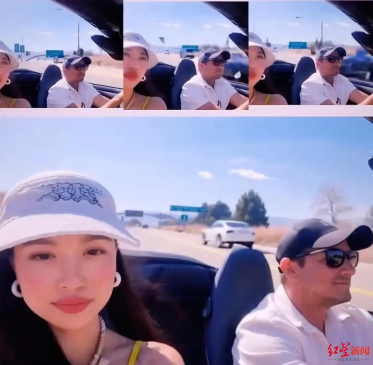 好莱坞男星「鹰眼」遭前中国女友控性骚 传不雅照 周依(左)曾在自己社交媒体上发布与雷纳(右)的合照。(取材自红星新闻/受访者供图)