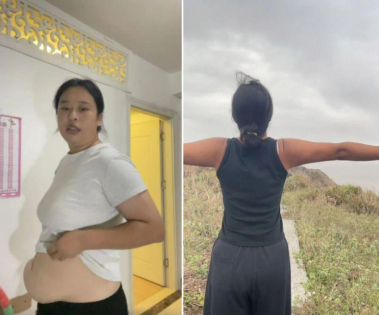 海岛求生赛 25岁辽宁女吃老鼠蜈蚣 35天瘦了14公斤 25岁女孩到无人岛参加求生比赛,从85公斤(左图)瘦到71公斤(右图)。(取材自大河报)