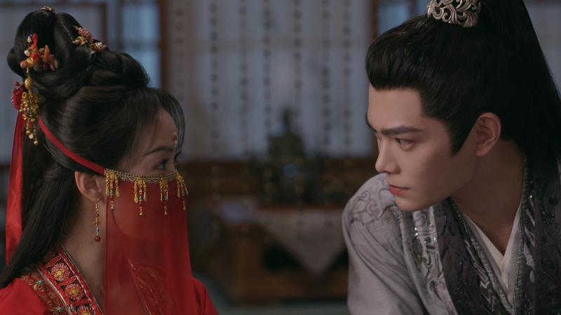 丁禹兮(左)、宋茜在「山河枕」中大谈年下叔嫂恋全网沸腾。（图／Disney+提供）