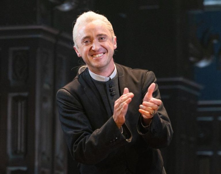 汤姆费尔顿回归演「马份」带动「哈利波特」舞台剧最高票房 汤姆费尔顿重现跩哥马份经典造型。(美联社)