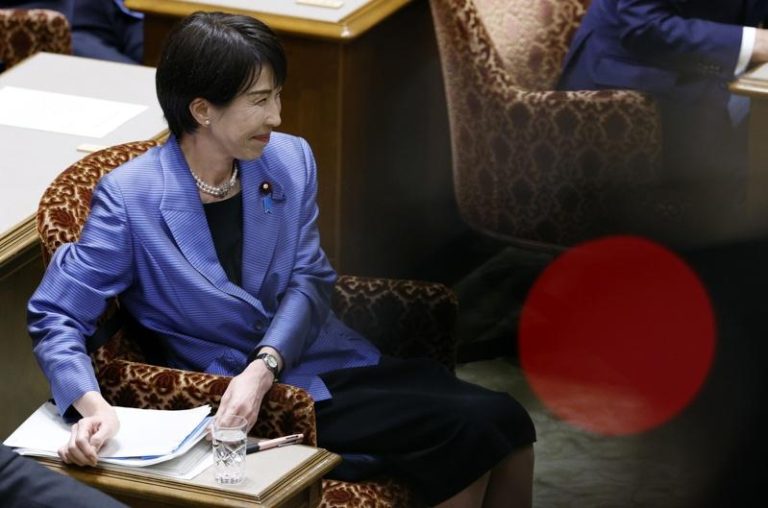 日本首相高市早苗内阁的支持率为75%，连续2个月支持率维持在7成以上。(欧新社)