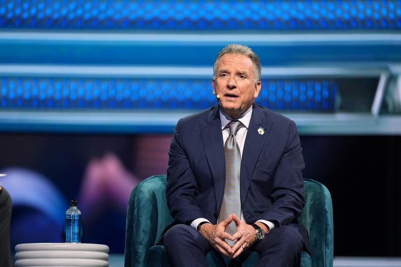 美国总统川普的特使威科夫(Steve Witkoff)6日出席在迈阿密(Miami)举行的美洲商业论坛上发言。美联社