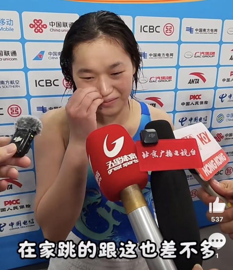 全红婵不敌陈芋汐遗憾跌出奖牌榜。（视频截屏）