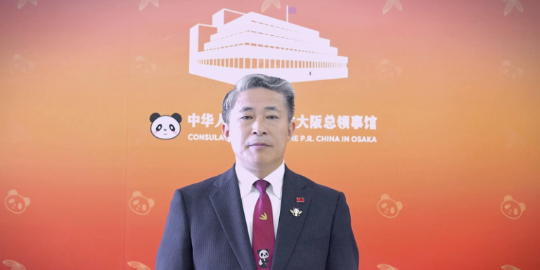 被视为「战狼」的中国驻大阪总领事馆薛剑。（大陆驻日本大阪领事馆官网）