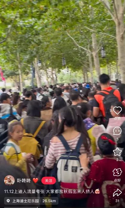 迪士尼排队两小时还没进门。(取材自扬子晚报)