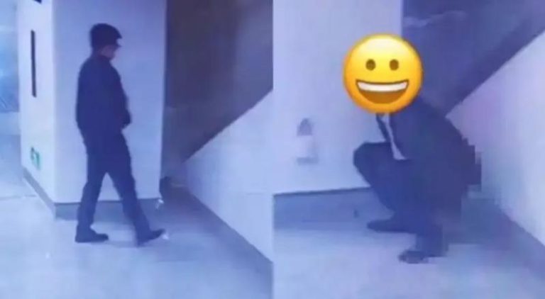 南宁地铁发生一位帅哥随地如厕的事。 （视频截屏）