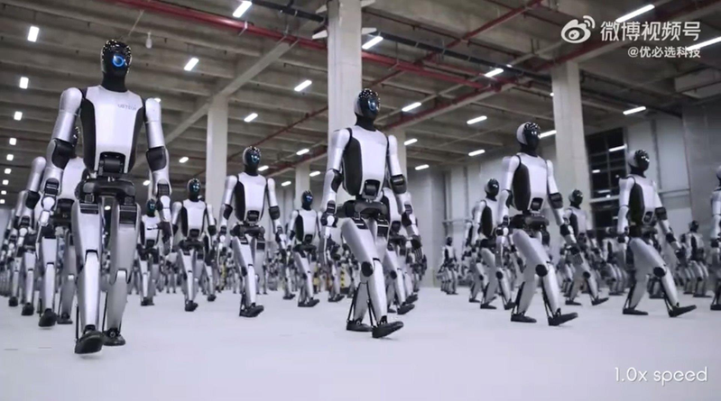 中国机器人公司优必选发布的机器人视频。(视频截屏)