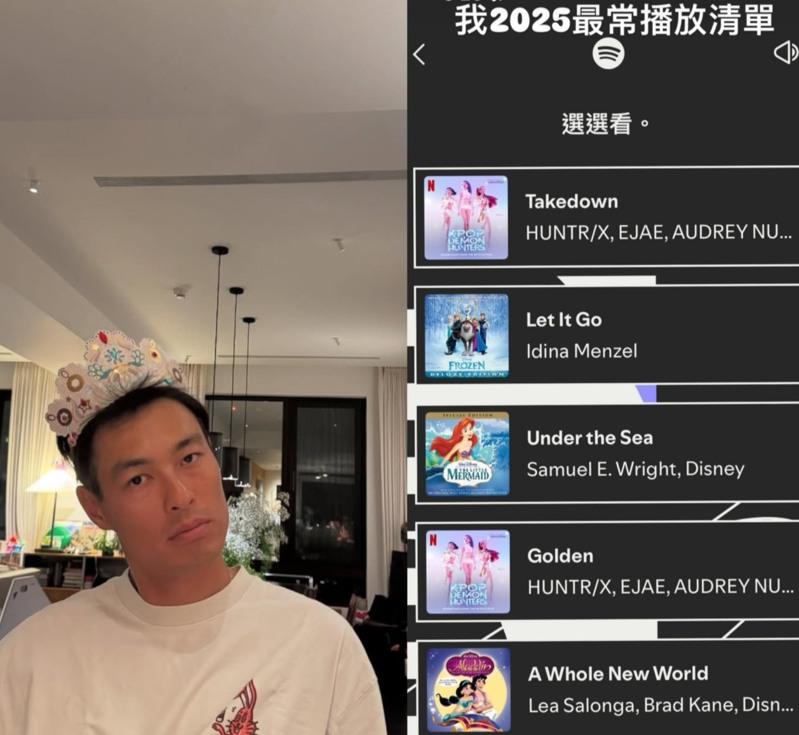 杨祐宁(左上)、老婆阿梅及2个女儿。图/摘自IG