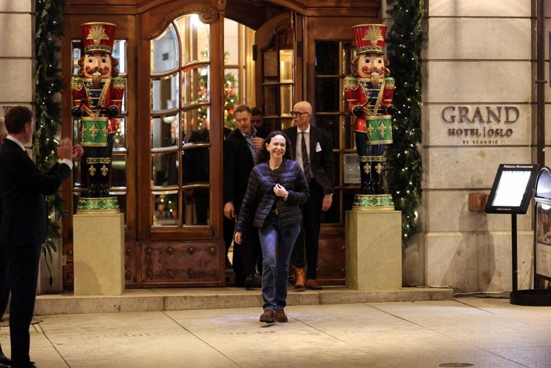 诺贝尔和平奖得主马查多现身挪威奥斯陆。(路透)