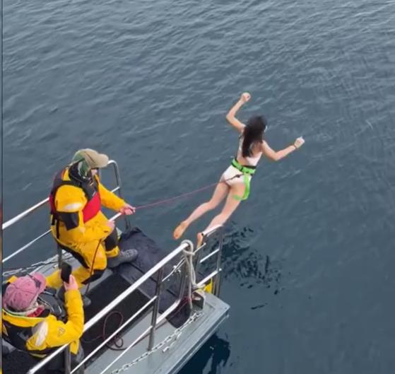 演员任敏回应在南极生理期跳冰海：这是一个疯狂决定，祝自己热诚勇敢。(取材自大江网)