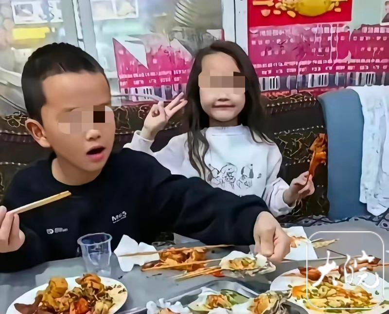 刘仲杰毒死儿女前带他们吃的最后一餐。(取材自大皖新闻)