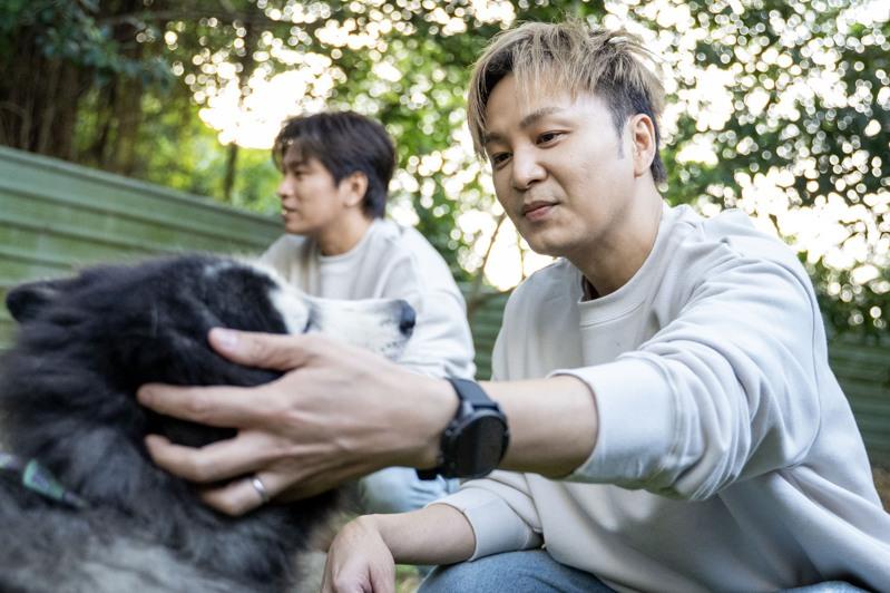 书伟(右)关心流浪动物。图/Hit Fm联播网提供