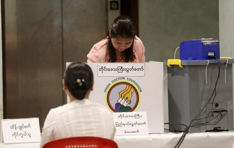 缅甸28日起举行大选，这是2021年军方政变推翻民选政府以来，首度举行全国大选。（欧新社）