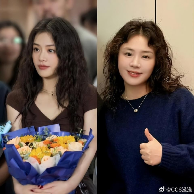 马思纯卷发像老婆子? 她「脾气太好」仍和发型师合影 马思纯此前造型(左)和她的卷发新造型。(取材自微博)
