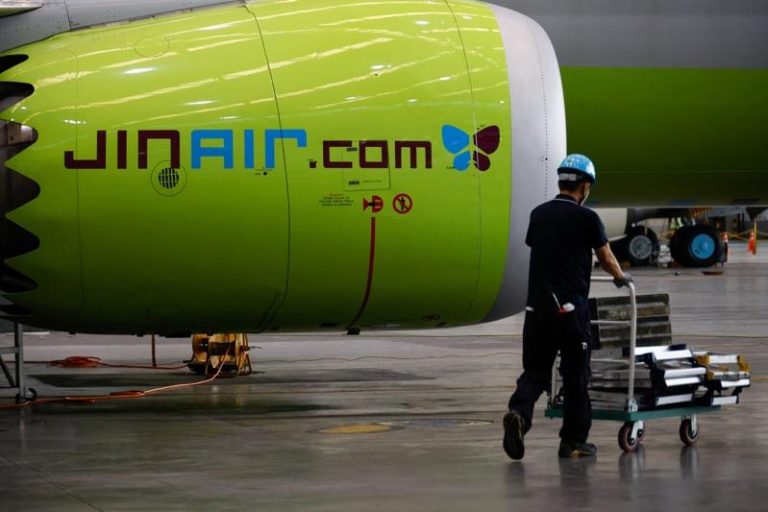 韩国廉航真航空（Jin Air）logo。路透