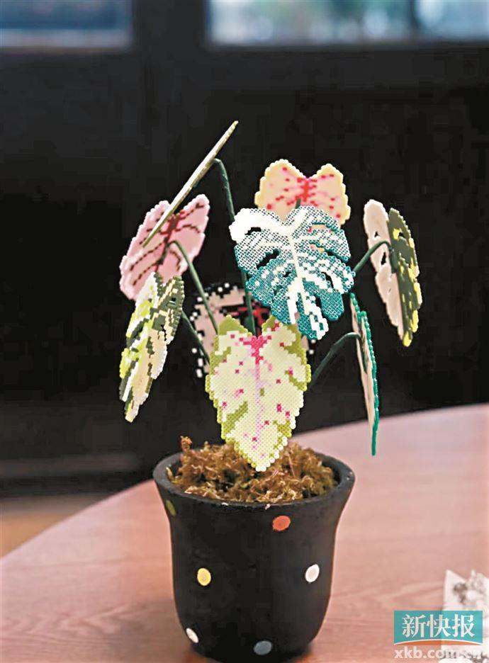 年轻人正在玩拼豆。(取材自湖州发布)