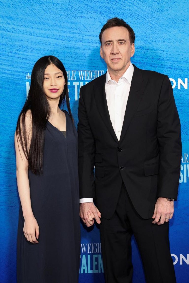 好莱坞影帝尼可拉斯凯吉（右）与日本妻子芝田璃子于2021年结婚。 （路透数据照片）