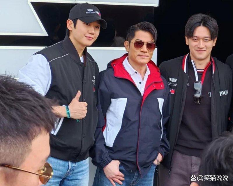 郭富城亮相F1赛车活动。(取材自微博)