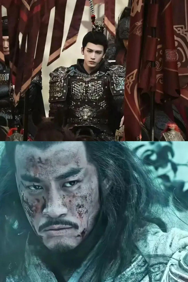 《逐玉》中的武安侯（上图）与电视剧《楚汉传奇》中的项羽（下图）。(取材自微博)