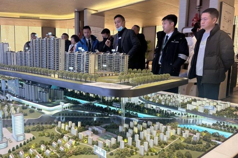 北京市通州区一售楼处。 (中新社)