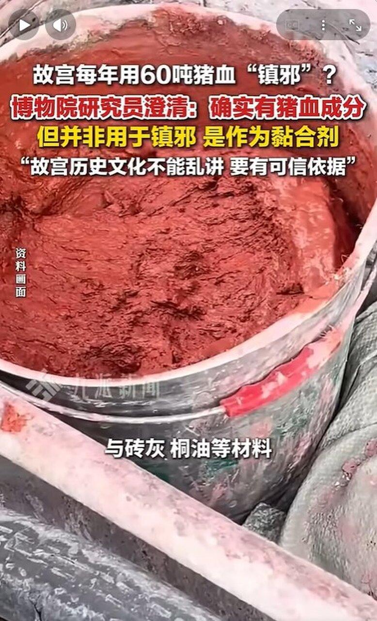 紫禁城的木构件中含有猪血,也引来流传多年的「猪血镇邪」传说。(视频截屏)