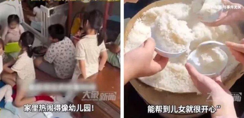 一人照顾多名孙子女，日常生活忙碌不停。(取材自大象新闻)