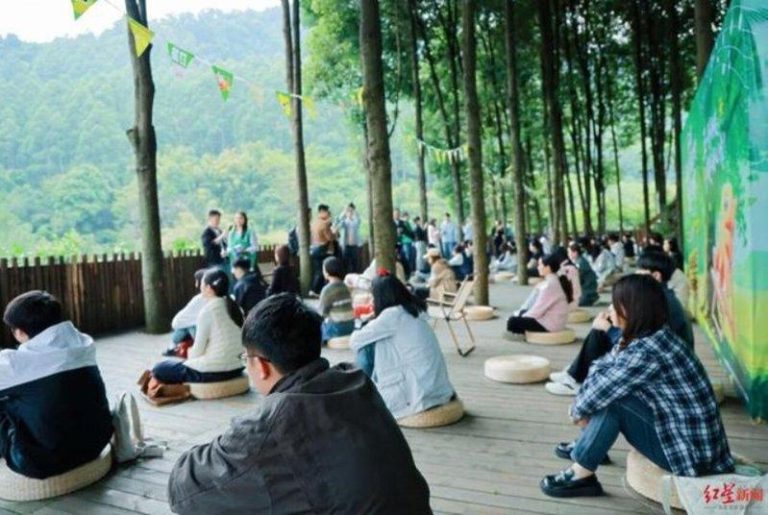 第二届发呆比赛现场。(取材自极目新闻)