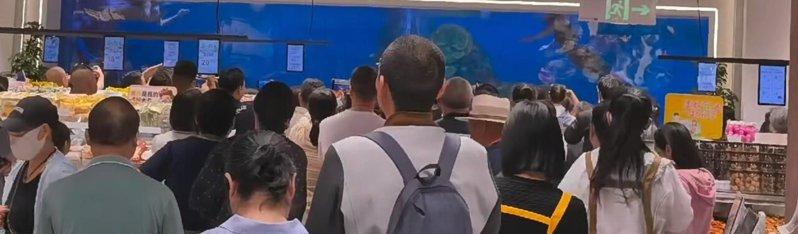 超市的水族馆。(视频截屏)