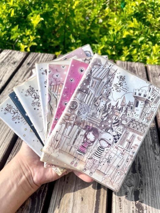 千禧年风靡学生群体的「糖果屋」系列笔记本。(取材自中新网/受访者供图)