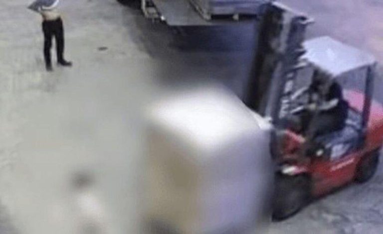 吉林男酒后开叉车 72岁老人被撞截肢 索28万被拒…自杀 事故现场。(取材自中国新闻周刊)