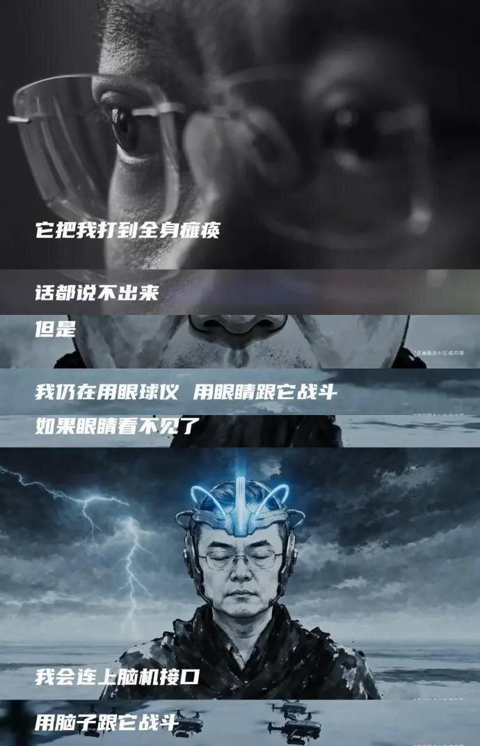蔡磊用AI复原声音发布「倒计时」演讲。(视频截屏)