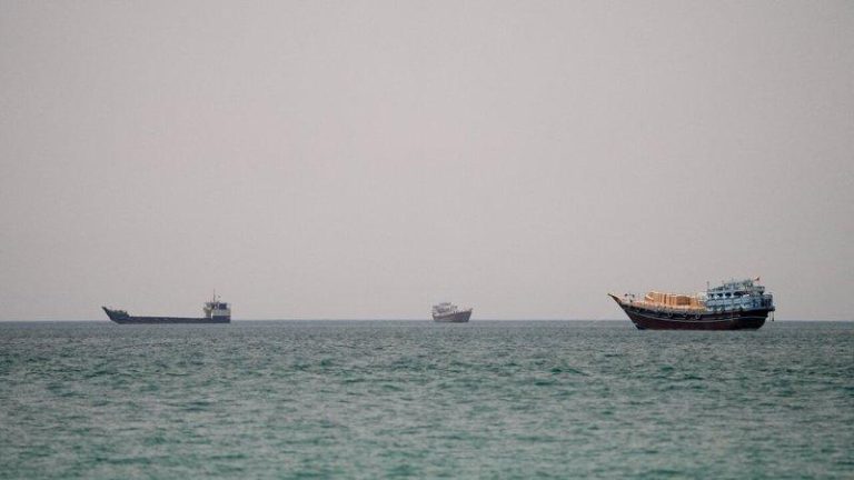伊朗称中国等友好国家 将在荷莫兹海峡获「特殊照顾」 阿曼沿岸近日可见荷莫兹海峡上有多艘船舶。(路透)
