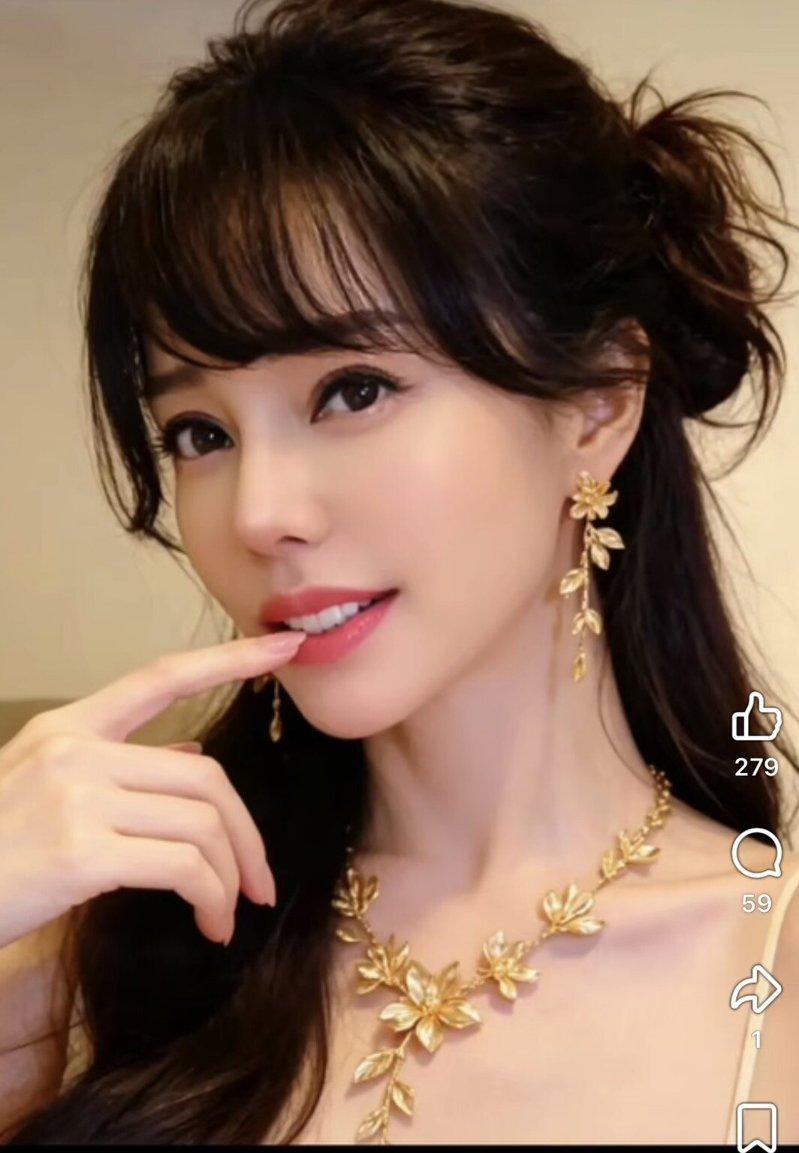 狄莺连发多张以AI后制生成的美照。图/摘自脸书