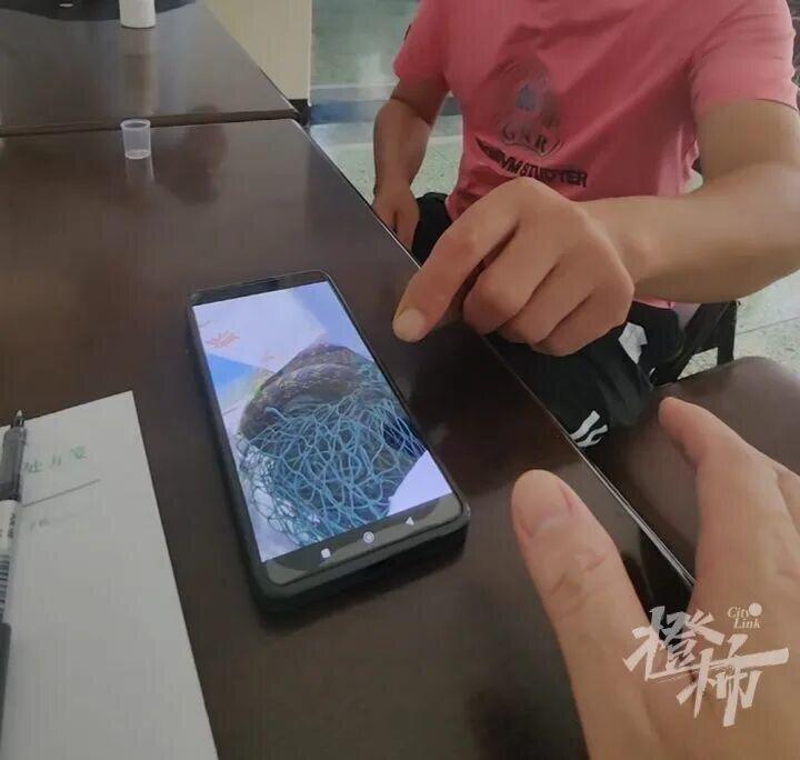男子解救大蛇,反遭「锁喉」。(取材自都市快报橙柿交互)