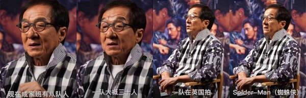 成龙接受央视采访时谈及成家班担任「蜘蛛侠」动指。(取材自观察者网)