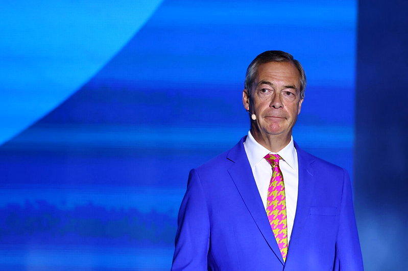 英国极右派领袖法拉吉(Nigel Farage)。(欧新社)