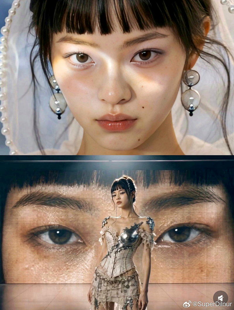 AI缺乏「真人感」让旧歌旧照再度翻红。图为近期AI短剧「被裁掉的女孩」里的虚拟女...